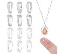 NBEADS 12PCS 2 Colors Sterling Silver Pendant Clip Clasps Pinch, Connectors Bails Pinch Bails Snap Bail Hook Pinch Clip for DIY Craft Making Platinum and Silver, 7x2x3.5mm