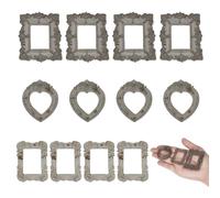 NBEADS 12Pcs 3 Styles Vintage Resin Picture Frame, Black Mini Photo Frame Antique Mini Resin Jewelry Display for Jewelry Photography Photo Frame Decor Accessories