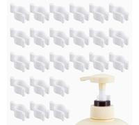 NBEADS 130 Pcs Leakproof Pump Lock Clips, PP Secure Cosmetic Bottle Pump Lock Clips for Travel Lotion Shampoo Cleansing Oil Bottles, White, 21x9x8mm