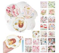 NBEADS 15 Pcs Scallop Shells for Crafts, 10cm Sea Shells DIY Craft Kit with 40 Pcs Decoupage Paper and 4 Pcs Micro Detail Brush for Art Nautical Ocean Themed Home Decor