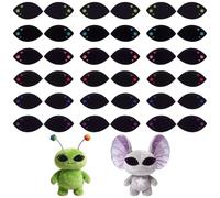 NBEADS 150 Pairs 6 Colors Sew on Felt Eyes for Crafts, Aliens Oval Plush Animals Making Felt Eyes with Heart Large Crochet for DIY Crochet Animal Making Craft