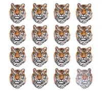 NBEADS 16 Pcs Tiger Head Patch, Animal Iron-On/Sew On Applique Embroidered Applique Repair Patches for Jeans Shirts Hoodies Blouses Bags Clothes and Accessories, 72x88mm