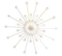 NBEADS 160 Pcs Double Eye Pins, 2 Size Stainless Steel Open Eye Pins Head Pins for DIY Jewelry Necklace Making, 4 Colors