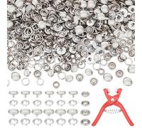 NBEADS 160 Set 2 Sizes Snap Buttons Kit, 10/12mm Pearl Snaps with Five-Claw Press Fastener Flat Round Buttons Pliers for Garment Making Repair Clothing Bags DIY Crafts
