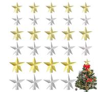 NBEADS 18 Pcs 6 Styles Christmas Tree Star Topper, 3 Size Plastic Treetop Star Ornaments for Christmas Tree Craft Home Decoration