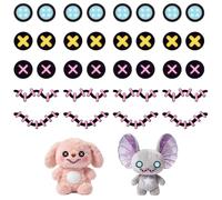NBEADS 180 Pairs 5 Styles Felt Eyes with Mouths for Crafts, Sew on Plush Animals Making Felt Eyes Craft Puppet Mouths Large Crochet for DIY Crochet Animal Making Craft