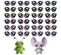 NBEADS 180 Pairs 6 Styles Sew on Felt Eyes for Crafts, Plush Animals Making Felt Eyes with Heart Large Crochet for DIY Crochet Animal Making Craft