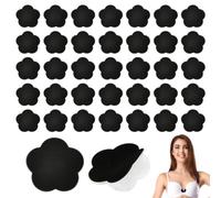 NBEADS 180Pcs Bra Underwire Repair Patches, Flower No-Sew Fabric Bra Repair Kit Self-Adhesive Pads with Comfort and Support for Exposed Wire, Black, 3.5x3.6cm
