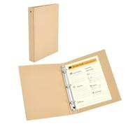 NBEADS 2 Pcs A5 3 Ring Binder, 172x232x35mm Kraft Paper 3 Round Ring Binder Cover Protector for Office Supplies Journal Note Book Carrying Around Notes