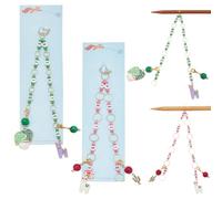 NBEADS 2 Pcs Alpaca and Plant Knitting Row Counter Chains, Number Beads Acrylic Stitch Markers Row Counting Accessories for Knitting Crochet Tracking Project Progress