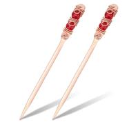 NBEADS 2 Pcs Beaded Letter Opener, Envelope Letter Opener with Wire Wrapped 2 White Red Jade Stainless Steel Letter Opener for DIY Gift Office Home Supplies, 23.2cm Long
