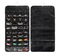 NBEADS 2 Pcs Hanging Sticker Display Organizer, Double Sided 80 Pocket Sticker Storage, Portable Wall-Mounted Felt Sticker Organizer for Vendors, Collectors and Crafters (Black)