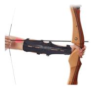 NBEADS 2 Pcs Leather Arm Guard Protector, Archery Arm Guard with 4 Strap Buckles Adjustable Bow Arm Guard Leather Gauntlet Wristband Arm Guard for Archer Hunter ,30.2x39.6x0.7cm