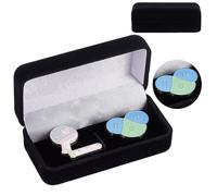 NBEADS 2 Pcs Velvet Badge Display Box, 4x7.5x2.8cm Velvet Cufflink Tie Clip Box Bar Pin Display Case for Engagement Birthday Anniversary