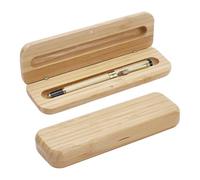 NBEADS 2 Pcs Wooden Pen Gift Boxes, Bamboo Single Pen Storage Case Rectangle Burlywood Pencil Presentation Display Case Empty Pen Gift Box for Business Birthday Office Supplies, 17x5.5x2.4cm