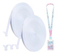 NBEADS 2 Rolls 109.36 Yards Sublimation White Webbing Straps, 15mm Wide Heat Transfer Polyester Webbing Ribbons for Arts and Crafts Outdoor Supplies