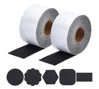 NBEADS 2 Rolls 12m Self Adhesive Felt Tape, 5cm Wide Black Adhesive Strip Sticky Back Non Slip Felt Furniture Pads for Protecting Hardwood Floors Chair Wall Protector, 1mm Thick