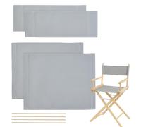 NBEADS 2 Sets Foldable Director Chair Cover, Replacement Director Chair Covers Kits with 4 Wood Sticks for Makeup Cloth Home Supplies Picnic Fishing, Gray, 53×41cm