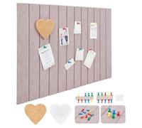 NBEADS 2 Sets Large Cork Board Alternative, 40x60cm Self-Adhesive Decorative Felt Pinboard with 20 Pcs Pushpins Felt Cork Board for Home Office Wall Decor, 10mm Thick, Rosy Brown