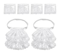 NBEADS 2 Sets Unisex Lace Jabot Collar and Cuffs Set, Victorian Ruffle Lace Neck Collar with Oversleeves Costume Accessories for Halloween Victorian Colonial Steampunk Pirate Lolita Outfits, White