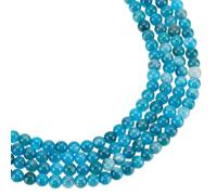 NBEADS 2 Strands About 186 Pcs Natural Apatite Beads, 4mm Round Smooth Stone Beads Loose Gemstone Beads Spacer Beads for DIY Crafts Necklace Bracelet Jewelry Making