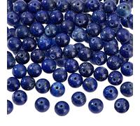 NBEADS 2 Strands About 60 Pcs Natural Lapis Lazuli Beads, 6mm Gemstone Loose Natural Stone Spacer Beads for DIY Bracelet Necklaces Jewelry Making