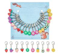 NBEADS 20 Pcs 10 Styles Polymer Clay Fruit Stitch Markers, Crochet Stitch Marker Locking Stitch Marker with Lobster Claw Clasp Knitting Crocheting Accessories for Marking Direction Guidelines