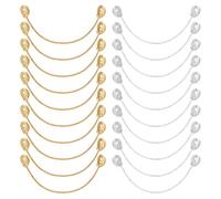 NBEADS 20 Pcs 2 Colors Coat Hanging Chains, 133mm Metal Chains Tone Sew On Coat Hangers Hanging Loops for Clothes Decorative Accessories, Golden and Silver