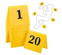 NBEADS 20 Pcs Evidence Markers, 7.5x5.2x6.5cm Acrylic Tent Table Numbers 1-20 Sequential Crime Scene Cards for Murder Mystery Dinner Table Halloween Props Restaurant Wedding's Cards Signs