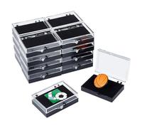 NBEADS 20 Pcs Gift Box for Pin, Black Rectangle Gemstone Display Box with Tray Mini Jewelry Box Container Plastic Show Case Storage Holder for Badge Pins Coin Gems Jewelry 2.2x1.8x0.6inch