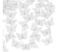 NBEADS 20 Pcs Metal Butterfly Pendants, 33x50mm Iron Hollow Butterfly Pendant Filigree Charms for Necklace Bracelet DIY Crafting Project