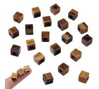 NBEADS 20 Pcs Natural Tiger Eye Square Stone Beads, 10x10mm Large Hole Stone Cube Beads Square Shape European Stone Bead Loose Gemstone Beads for Jewelry Making Crafting, Hole: 4.5-5mm