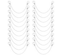 NBEADS 20 Pcs Platinum Coat Hanging Chains, 13.4cm Metal Coat Loops Hanging Chain with 304 Stainless Steel Hanger Rings for Clothes Decorative Accessories
