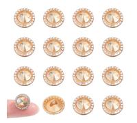 NBEADS 20 Pcs Shank Buttons, Alloy Rhinestone Buttons Crystal Sew On Buttons for Sewing Shirts Dress Coat Sweater, 1.2x0.85cm, Pale Goldenrod