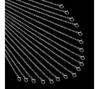 NBEADS 20 Strands 304 Stainless Steel Chain Necklace with Lobster Clasps Cross Chains Diy Chain for Necklace Making Bracelet Extension, 19.69"