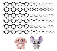 NBEADS 200Pcs 5 Styles Felt Eyeglasses for Crafts, Black Sew On Eyeglasses Craft Puppet Eyeglasses for Adults Crafts Puppet Bear Crochet Stuffies Plush Animals DIY Accessories