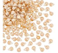 NBEADS 200Pcs Golden Seashell Charm, 12x9x3mm Seashell Shape Alloy Pendants Women's Bikini Charms Ocean Style Pendants Beads for Necklace Bracelet DIY Crafts Jewelry Making Valentine Gifts, Golden