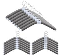 NBEADS 20Pcs No Shoulder Bump Hangers, Foam Padded Adjustable No Slip Bendable Hangers for Sweaters, Coat, Blouses, Slate Gray, 43.7x4.7x2.9cm