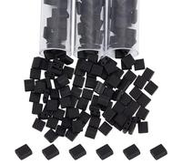 NBEADS 210-240 Pcs Tila Beads, Black 2-Hole Glass Seed Rectangle Mini Flat Japanese Glass Loose Spacer Beads for Multi Cord Bracelets Necklace Earrings Jewelry Making 5x5mm