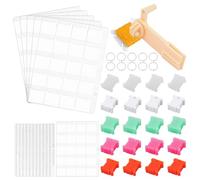 NBEADS 219Pcs Embroidery Floss Organizer Set, 2 Plastic Embroidery Thread Bobbin 1 Sheet Paper Self-Adhesive Stickers 200 Plastic Thread Winding Boards 6 PVC Binder Pages and 10 Round Ring for Sewing