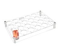 NBEADS 24-Hole Shot Glass Tray Holder, Acrylic Wine Glass Organizer 1.77 inch Hole Shot Glass Serving Trays Beer Wine Glass Display Rack for Bar Party Club, Clear
