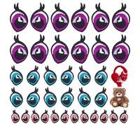 NBEADS 24 Pairs 3 Colors Embroidered Eyes for Amigurumi, Plush Animals Making Eyes Felt with Lashes Iron/Sew on Polyester Clothing Patches for DIY Crochet Animal Making Craft