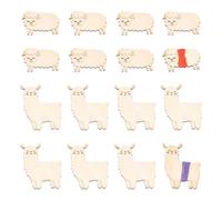 NBEADS 24 Pcs 2 Styles Wooden Animals Floss Bobbins, 2 Sizes Sheep and Alpaca Shaped Cross Stitch Bobbin Embroidery Thread Cards Winding Board for DIY Sewing Storage