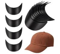 NBEADS 24 Pcs Baseball Cap Visor Insert, 53x154x2mm Plastic Hat Brim Board Tennis Hat Brim Replacement Liner Shaper for Unisex DIY Repair Hand Craft Sewing Caps Making Supplies Accessories, Black