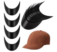 NBEADS 24 Pcs Baseball Cap Visor Insert, 75x180x2mm Plastic Hat Brim Board Tennis Hat Brim Replacement Liner Shaper for Unisex DIY Repair Hand Craft Sewing Caps Making Supplies Accessories, Black