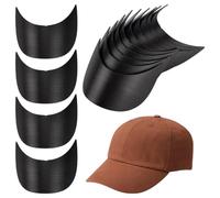 NBEADS 24 Pcs Baseball Cap Visor Insert, Plastic Hat Brim Board Tennis Hat Brim Replacement Liner Shaper for Unisex DIY Repair Hand Craft Sewing Caps Making Supplies Accessories, Black