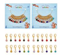 NBEADS 24 Pcs Birthstone Theme Stitch Markers, Alloy Crochet Stitch Marker Charms Locking Knitting Handmade Gift for Weaving Sewing Accessories Jewelry Making