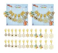 NBEADS 24 Pcs Christmas Theme Snowflake Stitch Markers, Rhinestone Crochet Stitch Marker Charms Removable Lobster Claw Clasps Locking Stitch Marker for Knitting Weaving Sewing Jewelry Making