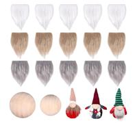 NBEADS 24 Pcs Gnomes Beards for Crafting, Faux Fabric Precut Gnomes Beards with 48Pcs Round Wooden Balls for Halloween Christmas Day Crafts, Mixed Color
