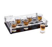 NBEADS 24 Pcs Shot Glasses Set, Shot Glasses with Holder Clear Square Shot Glasses with Pallets 1 OZ Heavy Base Shot Glass Bulk for Vodka Tequila Whiskey Liquor